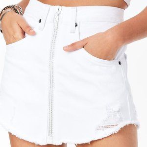 LF White Beatrice Rhinestone Zip Front Skirt